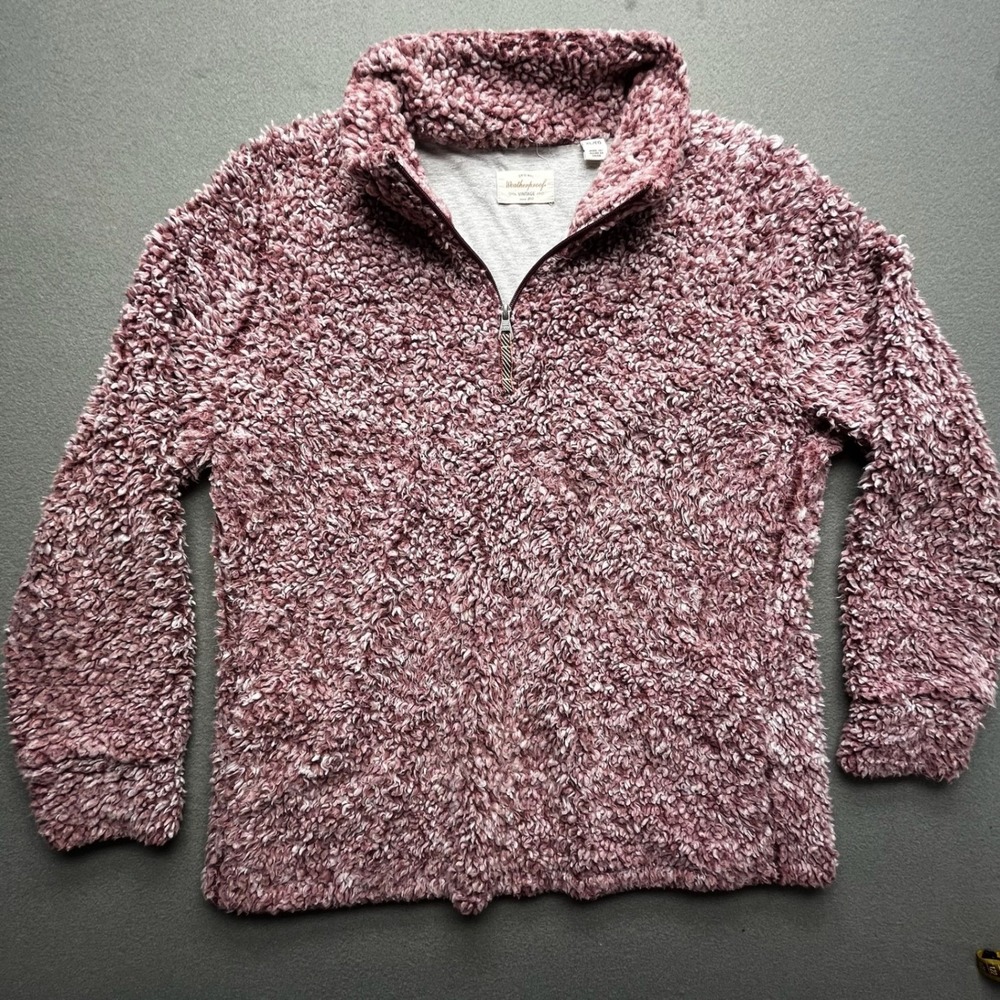 Weatherproof Vintage Women Sherpa Fleece Pullover 1/4 Zip Pink Cozy XL‎ Jacket